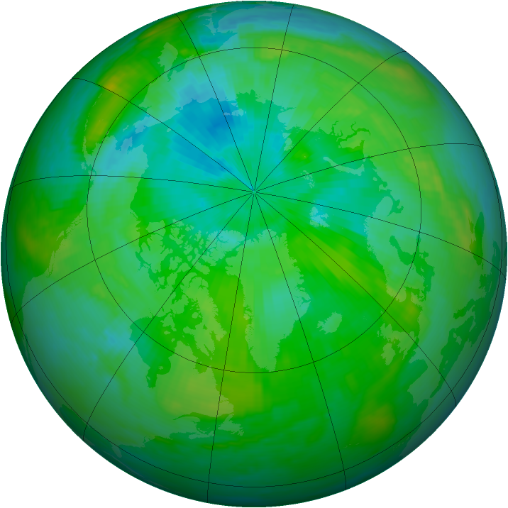 Arctic ozone map for 24 August 1991